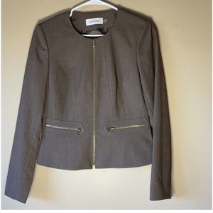 Amazing Padded Shoulder Calvin Klein Blazer Dark Brown. Size 8